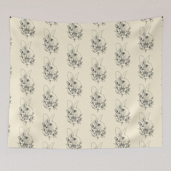 Item preview, Beautiful Rabbit and Rose Drawing designed and sold by Titatu.