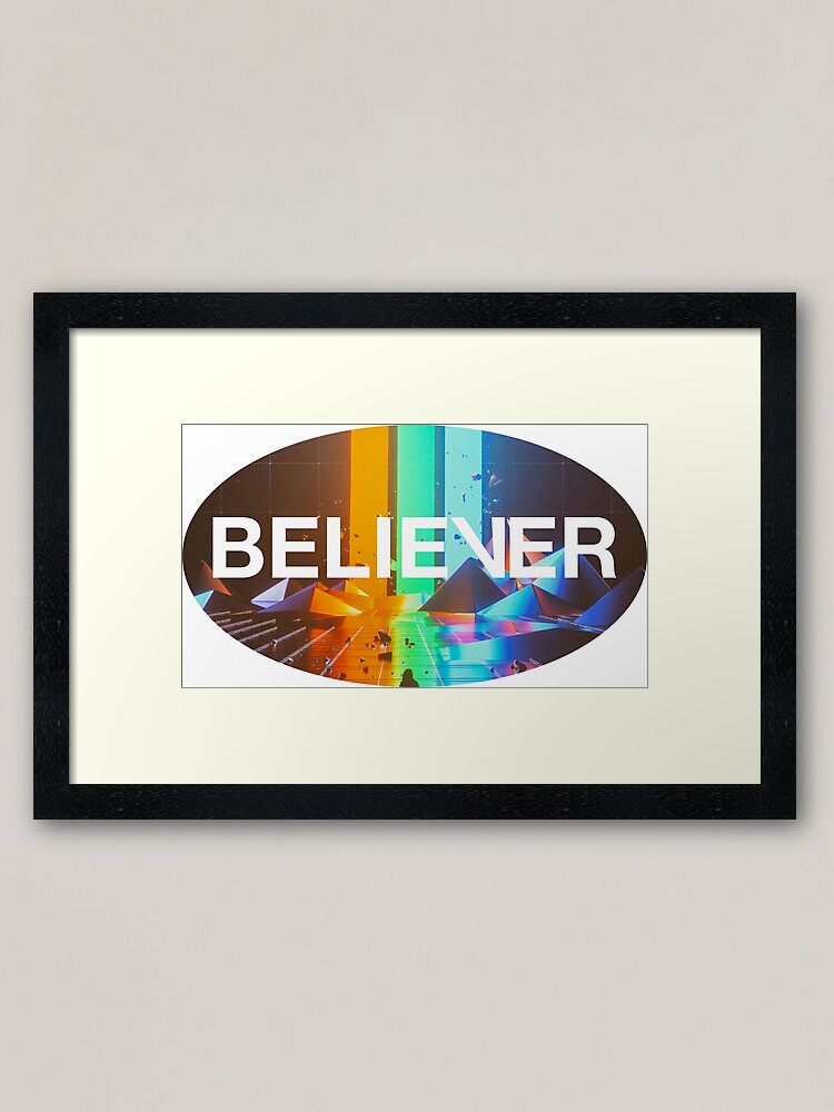 Imagine Dragons Believer Framed Art Print By Hucklebuckle Redbubble