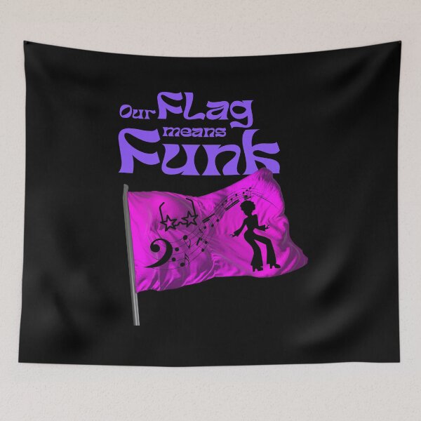 Item preview, Our Flag Means Funk Fantasy Purple Letters Black Characters T-Shirt designed and sold by podguy.