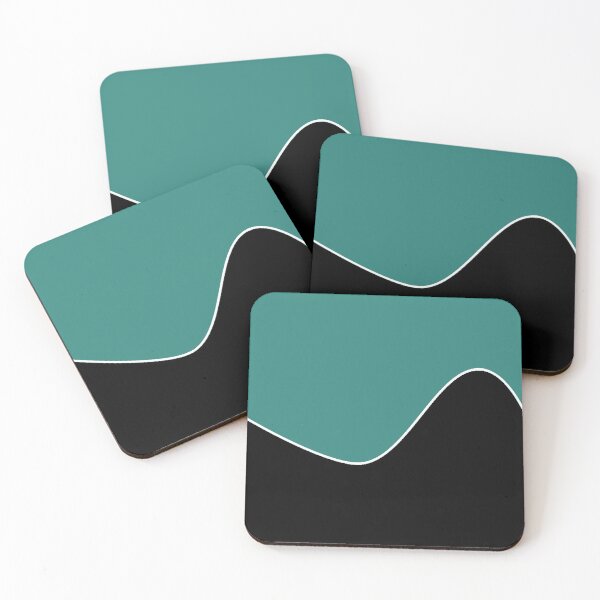 Item preview,  PLAIN SOLID Celadon GREEN AND BLACK TWO TONE RETRO WAVE PATTERN designed and sold by ozcushions.