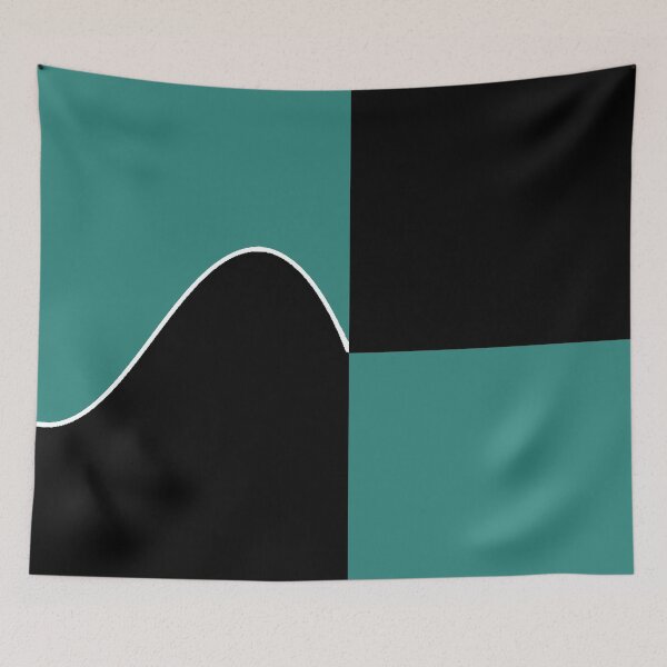 Item preview,  PLAIN SOLID Celadon GREEN AND BLACK TWO TONE RETRO WAVE PATTERN designed and sold by ozcushions.