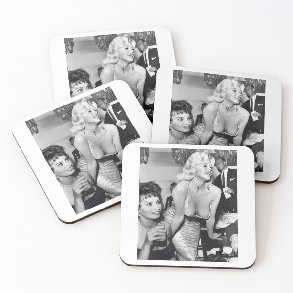 Item preview, Natural Passionate Joy Acting Sexy Beauty Actress Jayne Mansfield Hanging Out With Sophia Loren designed and sold by DebbieConquer.
