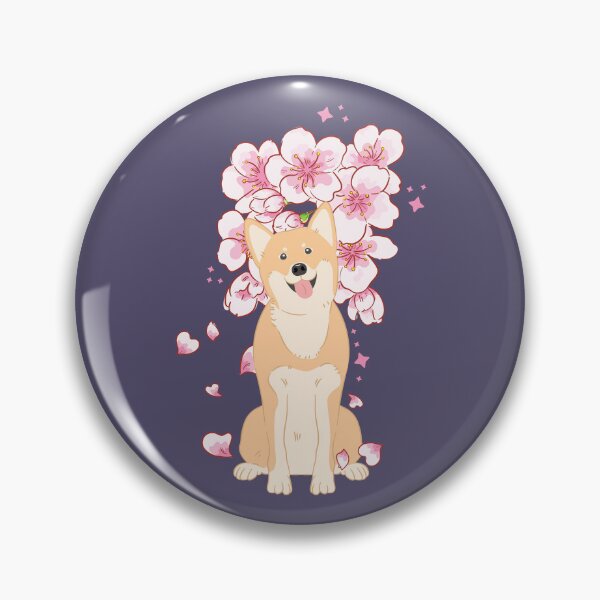 Item preview, Red Korean Jindo Dog Cherry blossom designed and sold by Lulupainting.