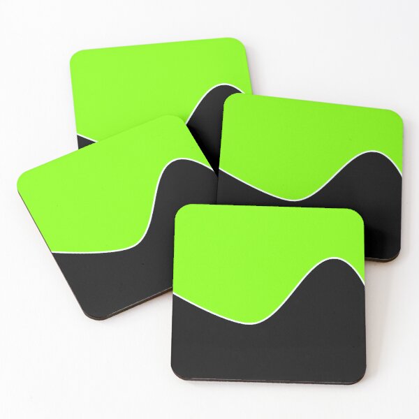 Item preview, PLAIN SOLID CHARTREUSE GREEN AND BLACK TWO TONE RETRO WAVE PATTERN designed and sold by ozcushions.