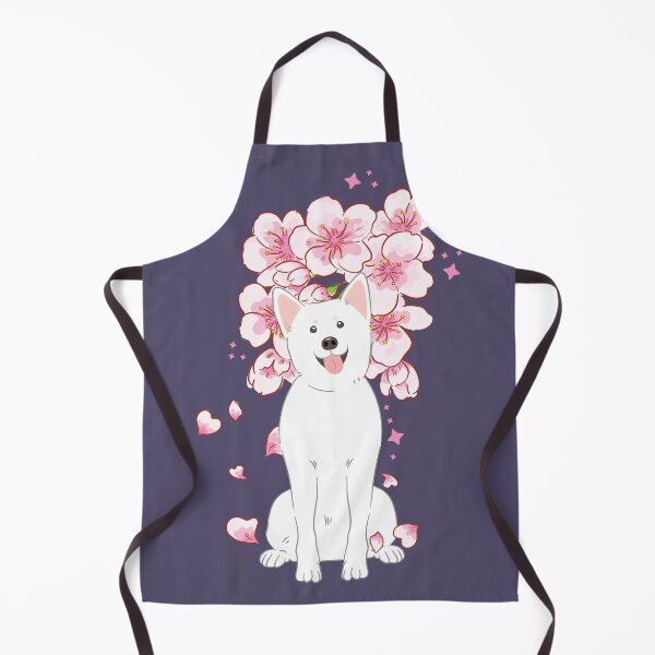 Item preview, White Korean Jindo Dog Cherry blossom designed and sold by Lulupainting.