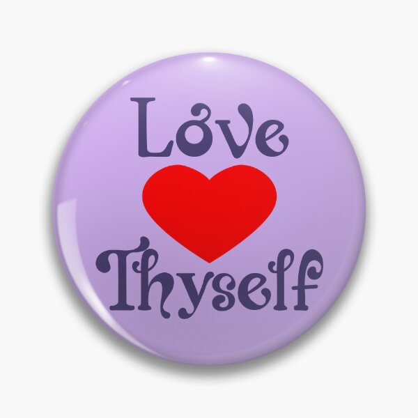 Item preview, Love Thyself Positive Heart Affirmation Phrase designed and sold by MindfulMeta.
