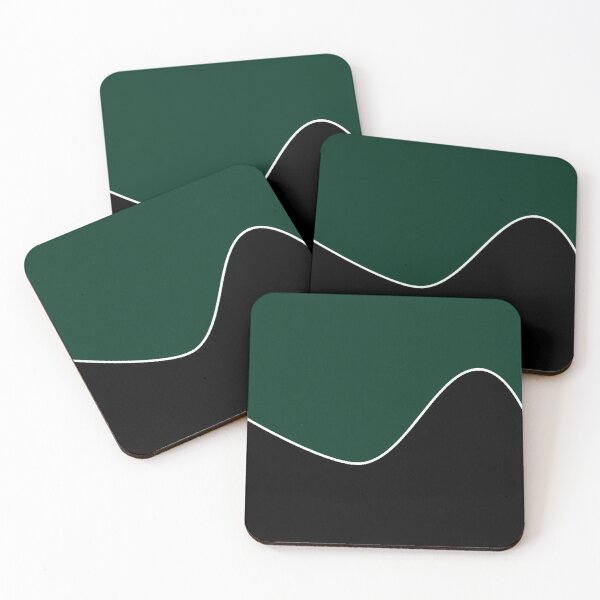 Item preview, PLAIN SOLID DARK GREEN AND BLACK TWO TONE RETRO WAVE PATTERN designed and sold by ozcushions.