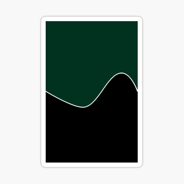 plain-solid-dark-green-and-black-two-tone-retro-wave-pattern-sticker-by-ozcushions-redbubble