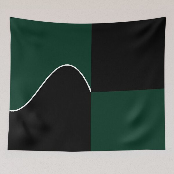 Item preview, PLAIN SOLID DARK GREEN AND BLACK TWO TONE RETRO WAVE PATTERN designed and sold by ozcushions.