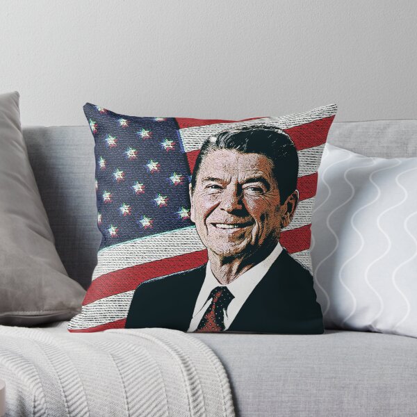 Patriotic President Reagan Throw Pillow