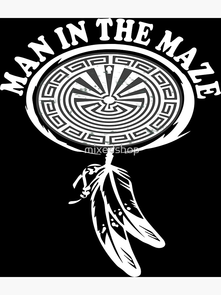 Native American Man in the Maze, tohono o'odham | Metal Print