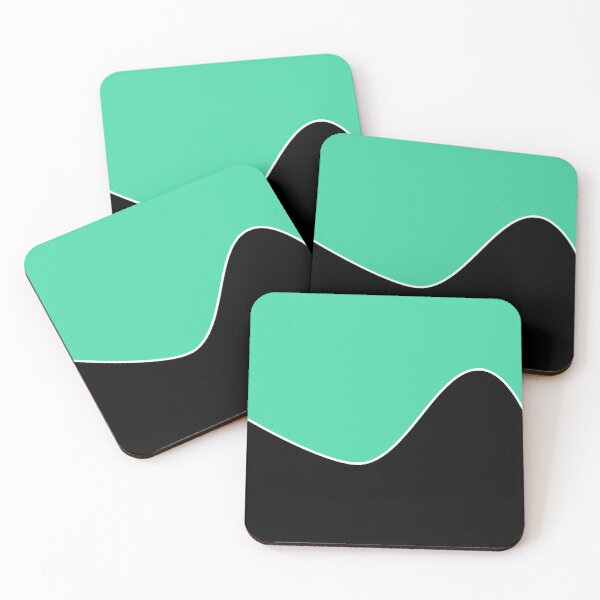 Item preview, PLAIN SOLID  EUCALYPTUS GREEN AND BLACK TWO TONE RETRO WAVE PATTERN designed and sold by ozcushions.