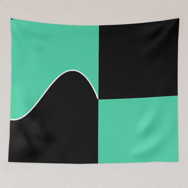 Item preview, PLAIN SOLID  EUCALYPTUS GREEN AND BLACK TWO TONE RETRO WAVE PATTERN designed and sold by ozcushions.
