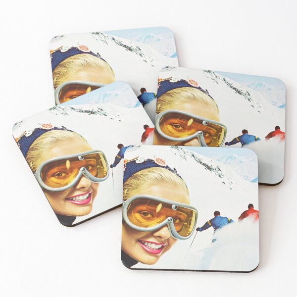 Item preview, Skiers Fly SWISSAIR 1958 Winter Sports Switzerland Retro Travel Poster designed and sold by retroposters.