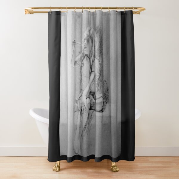 The Feather - Drawing by Avril Thomas - Adelaide Artist Shower Curtain