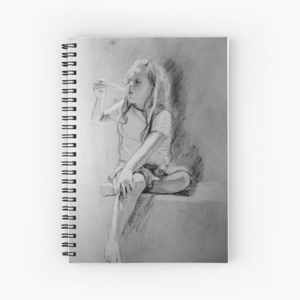 The Feather - Drawing by Avril Thomas - Adelaide Artist Spiral Notebook