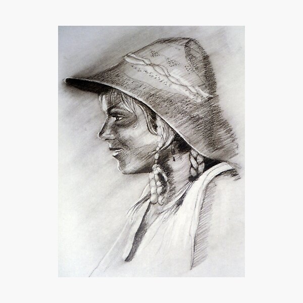 The Sun Hat - Drawing by Avril Thomas - Adelaide Artist Photographic Print