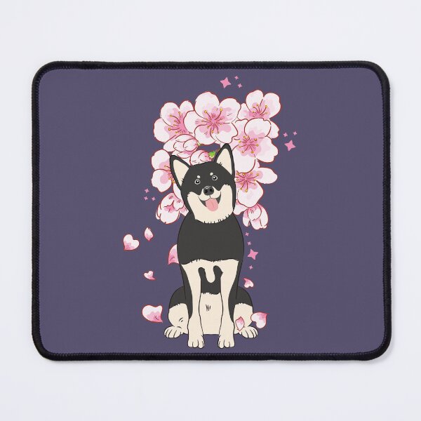 Item preview, Black Tan Korean Jindo Dog Cherry blossom designed and sold by Lulupainting.