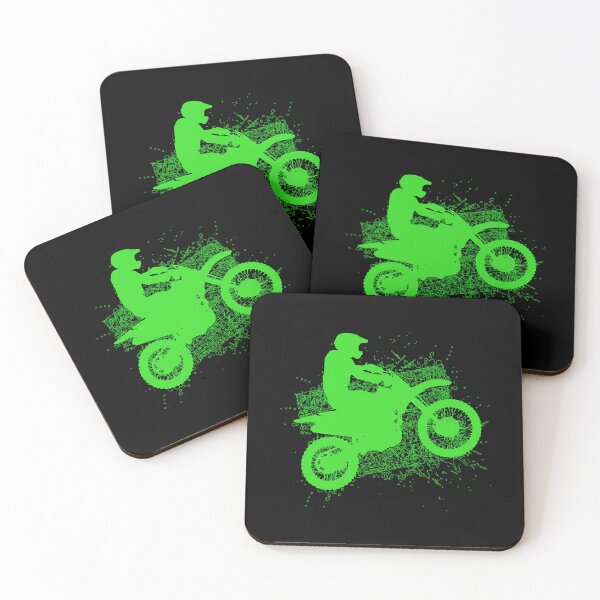Item preview, Dirt Bike Rider Tire Tracks Neon Green designed and sold by caintati.