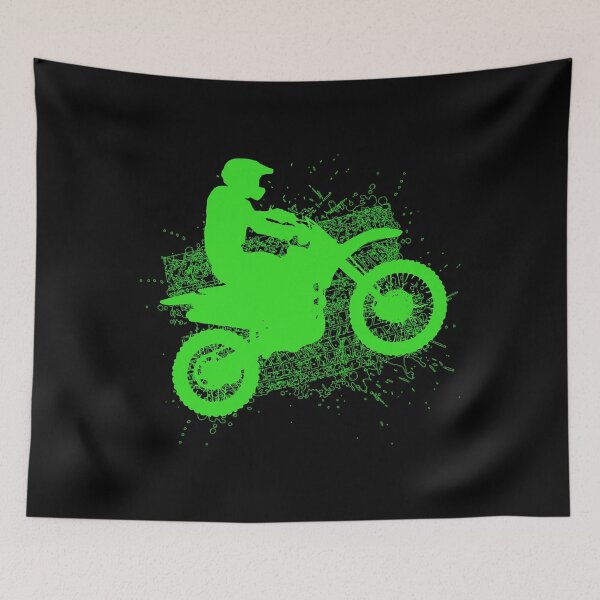 Item preview, Dirt Bike Rider Tire Tracks Neon Green designed and sold by caintati.