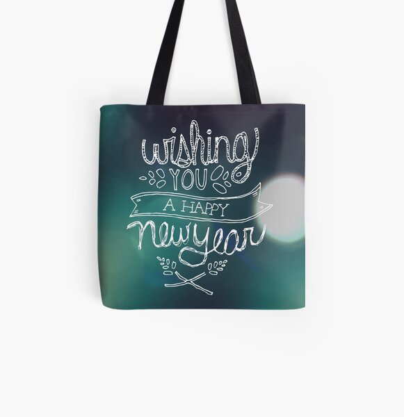 Happy New Year All Over Print Tote Bag