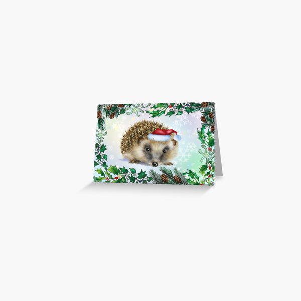 Hedgehog Festive card Greeting Card