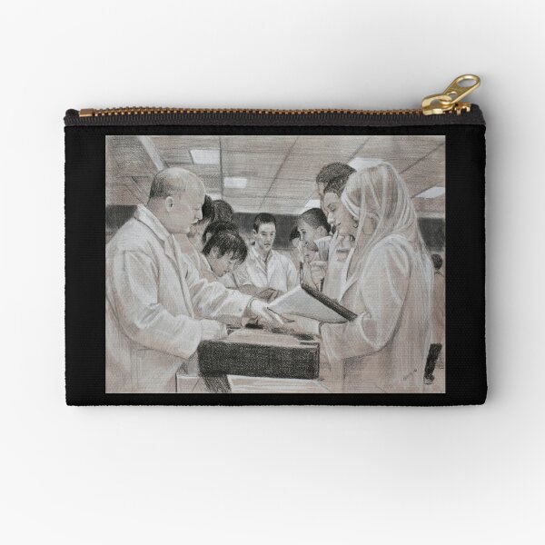 Pathology Lab - Drawing by Avril Thomas - Adelaide Artist Zipper Pouch