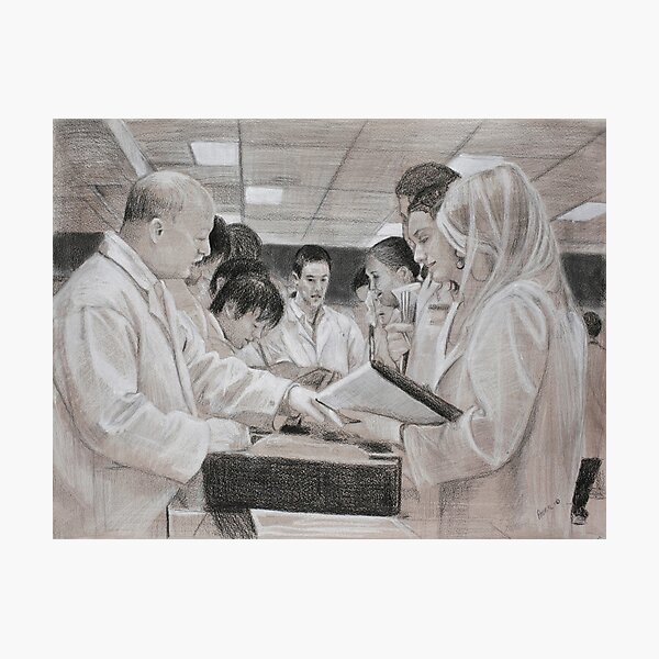 Pathology Lab - Drawing by Avril Thomas - Adelaide Artist Photographic Print