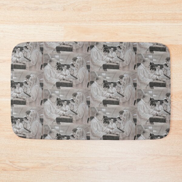 Pathology Lab - Drawing by Avril Thomas - Adelaide Artist Bath Mat