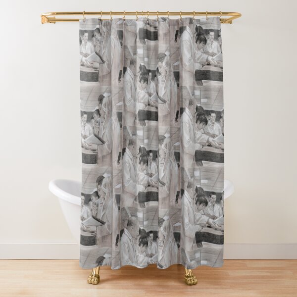 Pathology Lab - Drawing by Avril Thomas - Adelaide Artist Shower Curtain