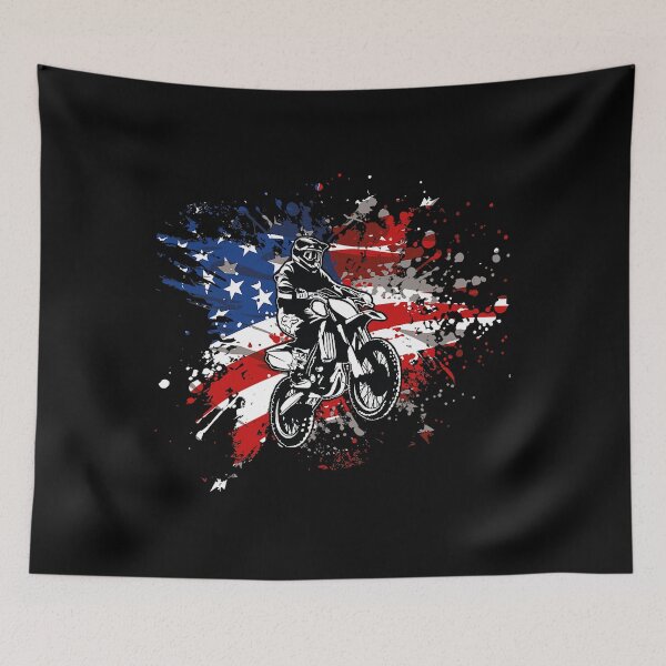 Item preview, Dirt bike Motocross MX US Flag Smash designed and sold by caintati.
