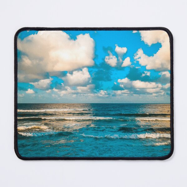 Item preview, White clouds above the blue ocean waves  designed and sold by anisbbmbrush.