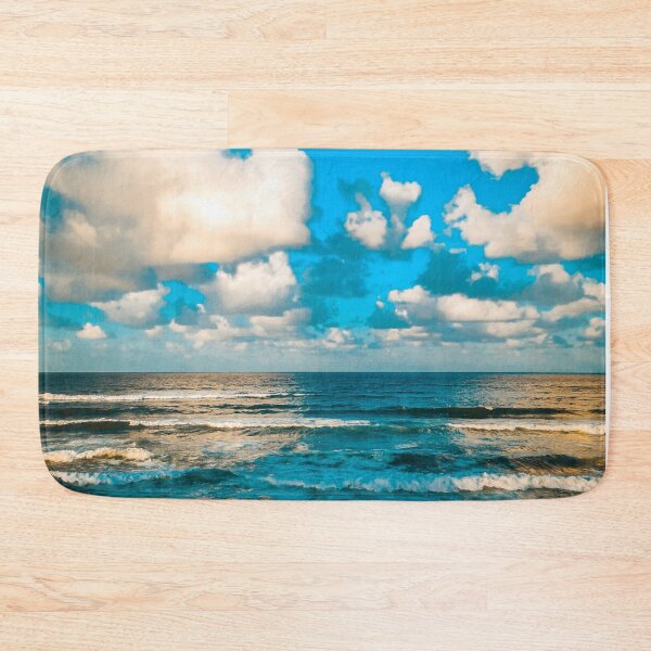 Item preview, White clouds above the blue ocean waves  designed and sold by anisbbmbrush.