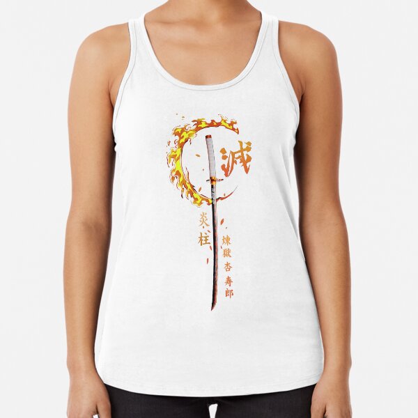 Demon Sword Blade of Fire flame Racerback Tank Top