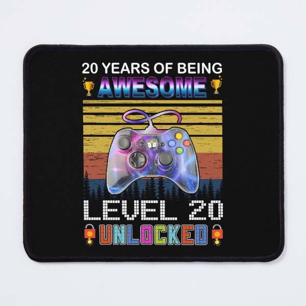 Item preview, 20 Years Of Being Awesome Level 20 Unlocked Gamer designed and sold by PansyBoyd.