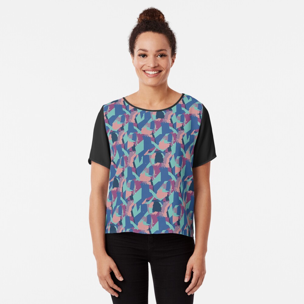 Indigo Fields Chiffon Top