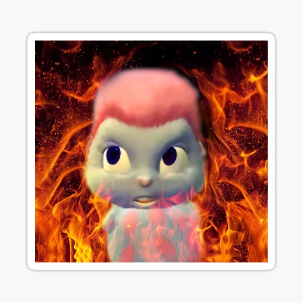 Mentally Ill Bibble Meme Sticker Fairytopia Bibble Flames Meme Bibble Fire  Chaotic Meme Sticker 