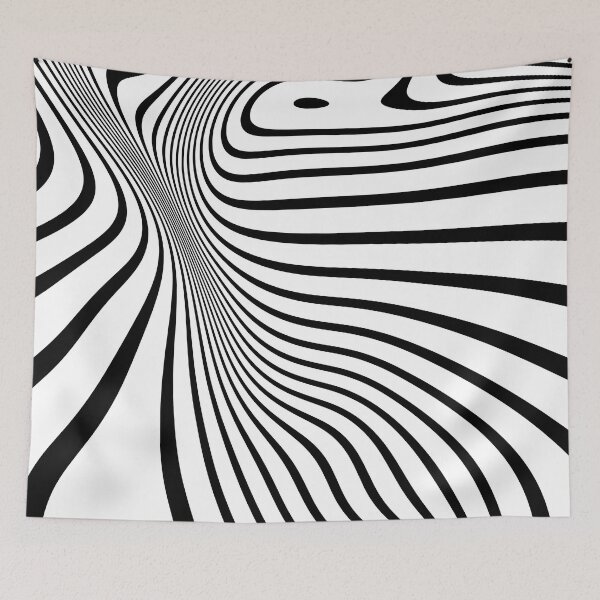 Item preview, Retro Lines Black And White Minimalistic Optical Art designed and sold by artsandsoul.