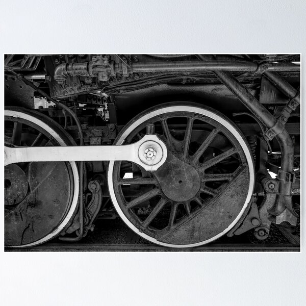 Item preview, Steam Train Wheels BW designed and sold by Elisabeth Lucas.