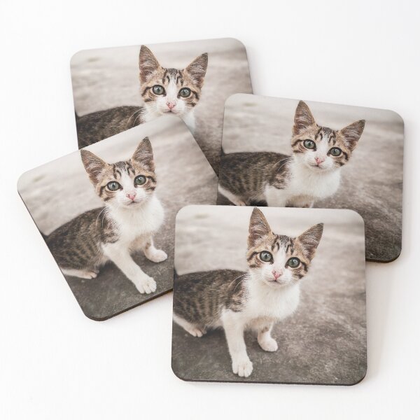 Item preview,  Little wild  tabby cat with a green eyes  designed and sold by anisbbmbrush.