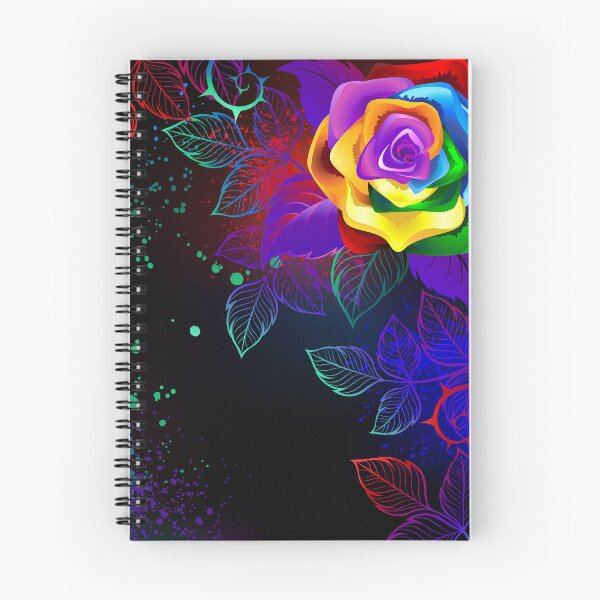 Artikelvorschau, Schwarzer Hintergrund mit Regenbogenrosen entworfen und verkauft von Blackmoon9.