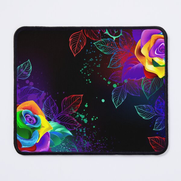 Item preview, Black Background with Rainbow Roses designed and sold by Blackmoon9.