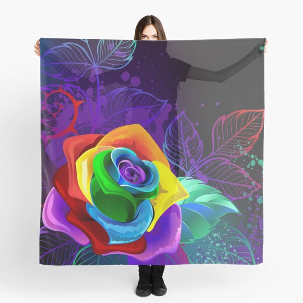 Item preview, Black Background with Rainbow Roses designed and sold by Blackmoon9.