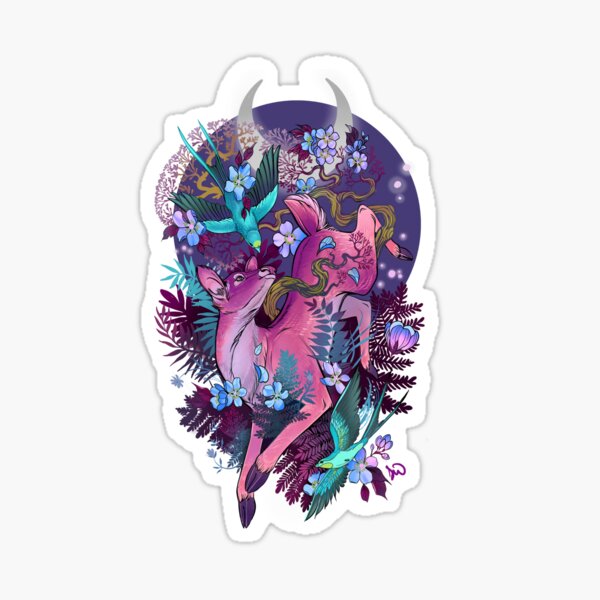 Mystic Midnight Pink White Tail Doe Sticker