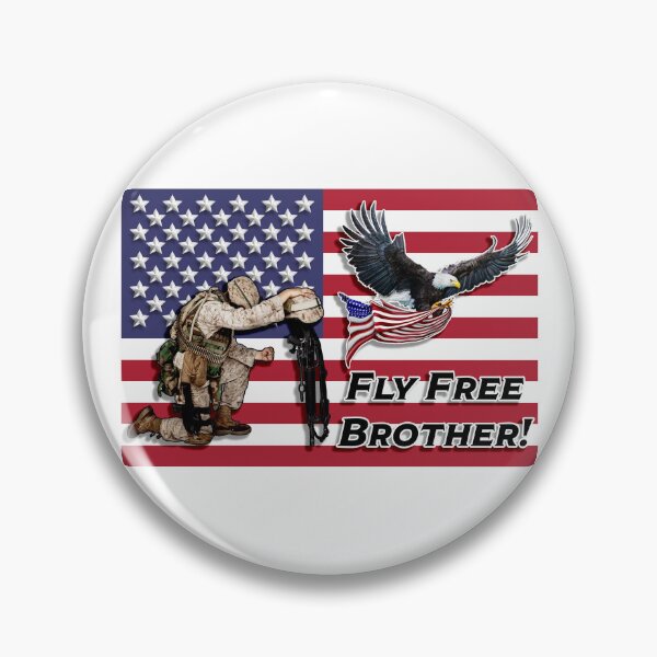 Item preview, Kneeling Soldier Flag Fly Free Brother designed and sold by DonaldsGraphics.