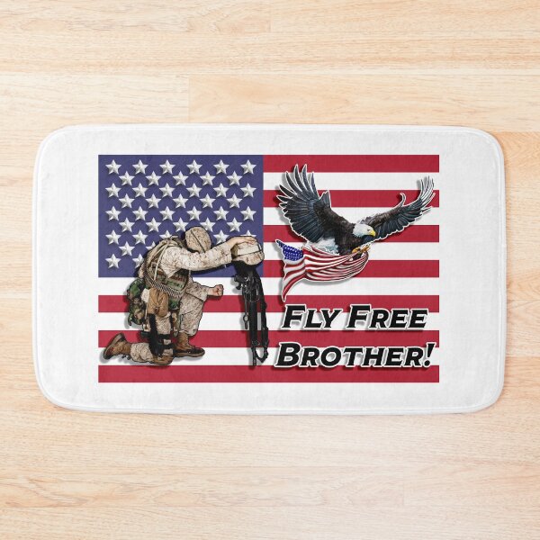 Item preview, Kneeling Soldier Flag Fly Free Brother designed and sold by DonaldsGraphics.