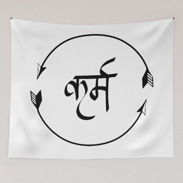 Item preview, Karma in Hindi Cycle of Life Spirituality Hindu Dharma  designed and sold by alltheprints.
