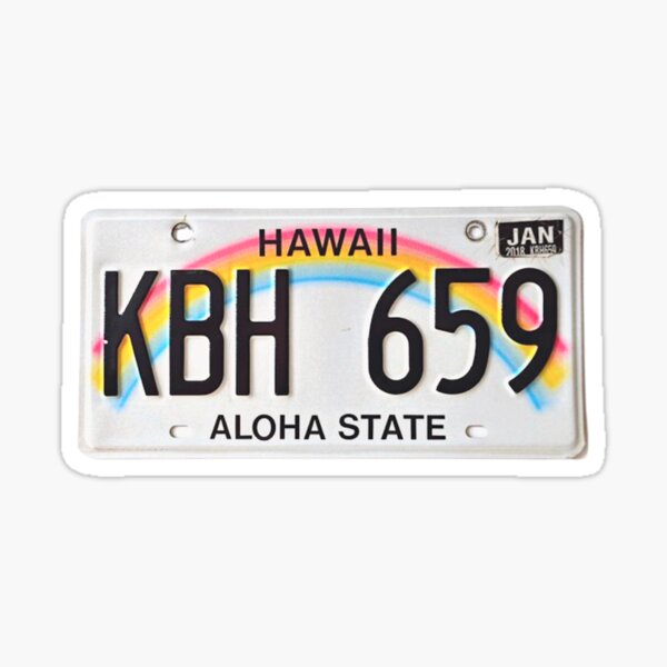 Aloha state number plate Sticker