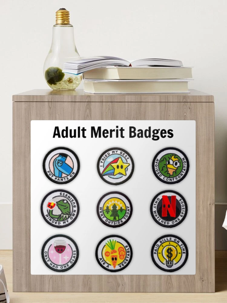 Merit Badges for Adults by JesieJArt2021 at REDBUBBLE Sticker for Sale by  JessieJArt2021