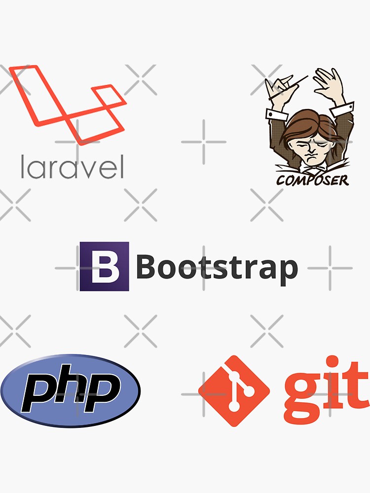 php laravel composer developer sticker set de yourgeekside